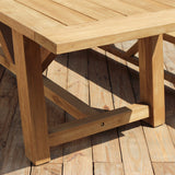 Wooden table on a wooden deck