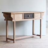 Perspective view of LUNAR Rattan Console Table.