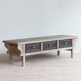 Perspective view of LUNAR Rattan TV Cabinet.