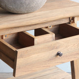 Detail view on the inside of Vanity Bathroom Cabinet's drawer.