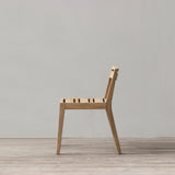 Wooden chair with slatted seat