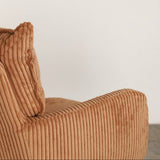 Orange chenille fabric chair.