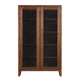 Front view of KAMA Glass Cabinet. Made from reclaimed teak wood.