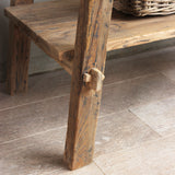 Detail of Vanity Table's leg and lower shelf.