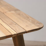 Wooden outdoor table with slatted top