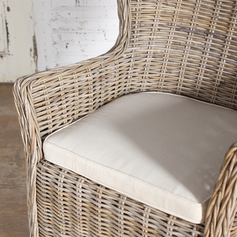 A detailed photo of Aimann Kubu Chair's rattan weaving.