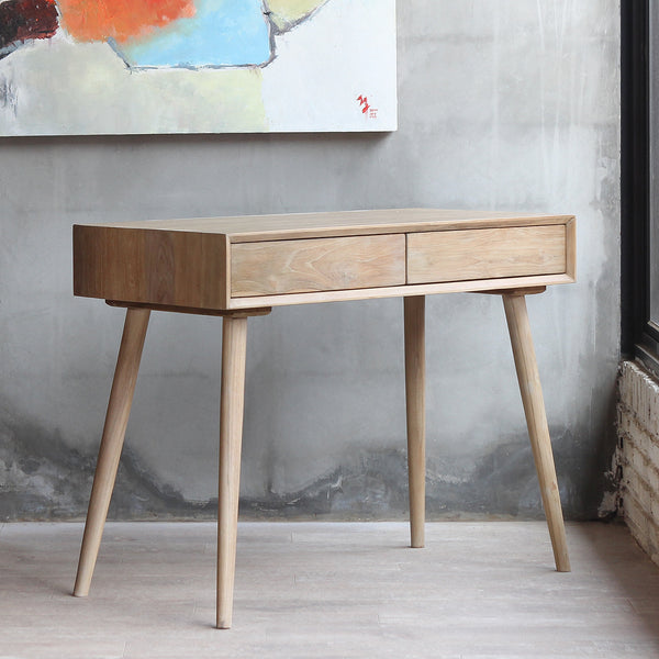 Mid-century inspired working desk. Made from reclaimed teak wood with natural finish.