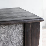 Reclaimed pine and grey stone veneer texture detail on LUNAR Stone Sideboard (S).