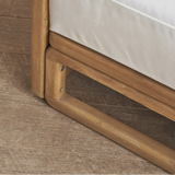 Outdoor wooden sofa detail