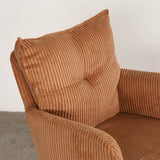 Orange chenille fabric sofa on a plain background